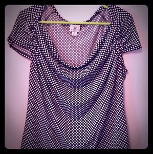 Swoop Neck Polka Dot Top